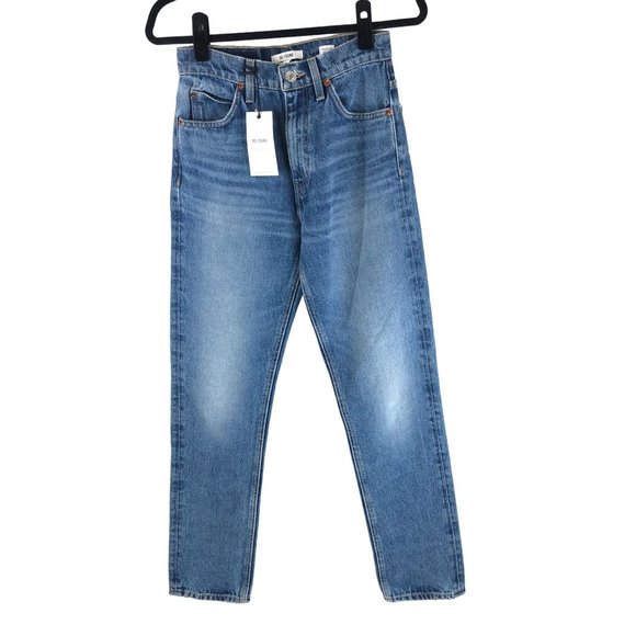 Re/Done Womens Jeans 90s Straight Indigo Stone Wash Zip Fly 25